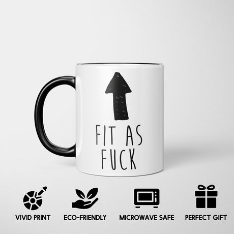 Fit As F*ck Heat Sensitive Magic Colour Changing Mug Rude Funny Gift Novelty Cup