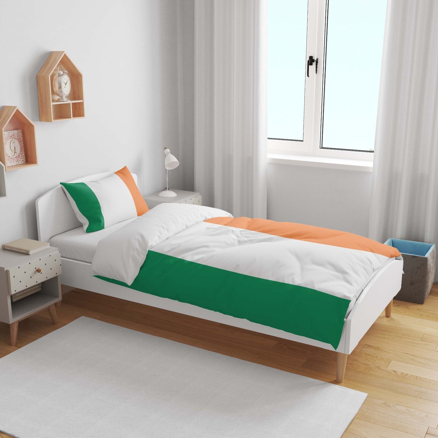 Ireland Flag Irish Design Gift Custom Toddler Cot Bed Duvet Cover + Pillowcase