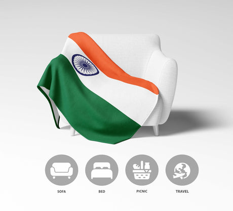 Indian Flag Gift - Cozy Custom Made Soft Warm Fleece Blanket Home Decor Throw
