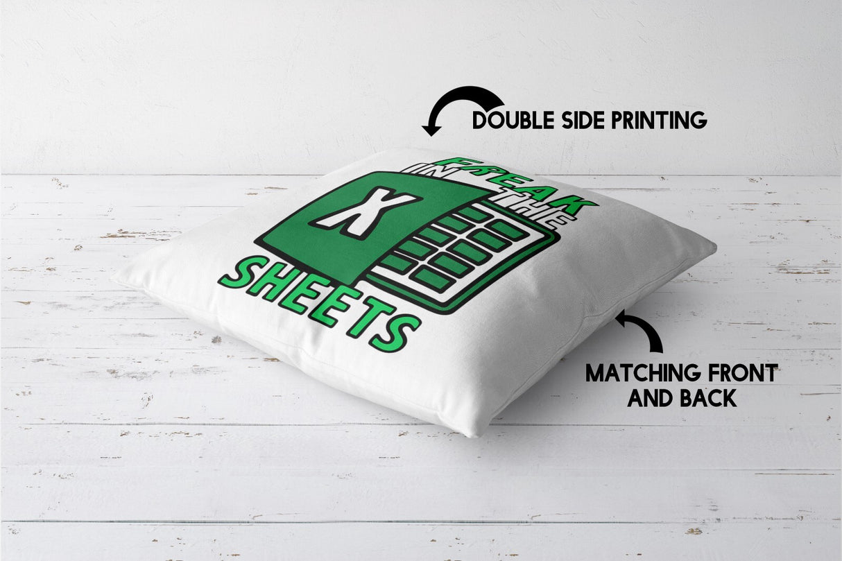 Freak In The Sheets Custom Colour Rude Funny Novelty Square Filled Cushion Decor