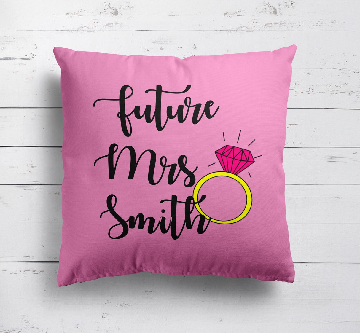 Future Mrs Fiancé Wife To Be Romantic Novelty Wedding Square Fill Cushion Throw