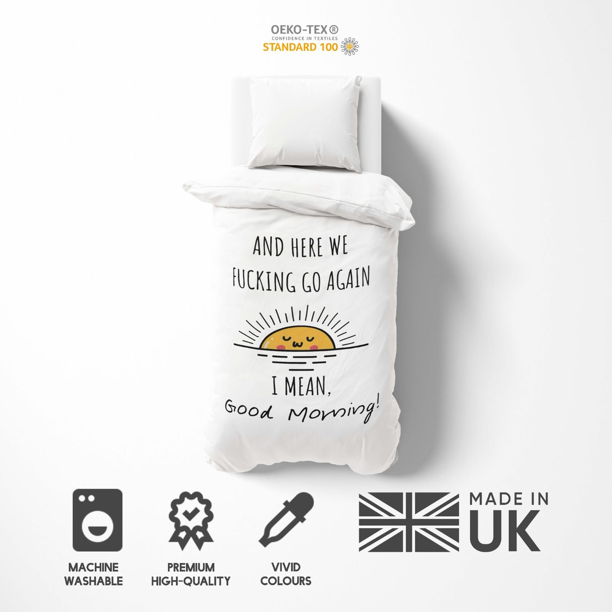 Here We Go Again Rude Funny Custom Soft Single Size Novelty Bed Duvet Cover