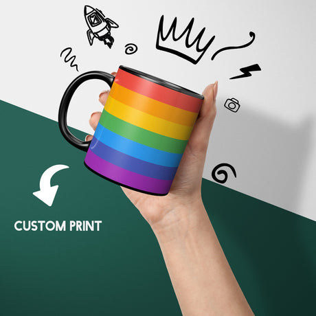 LGBTQ+ Pride Flag Tea Coffee Gift Heat Sensitive Magic Colour Changing Mug Cup