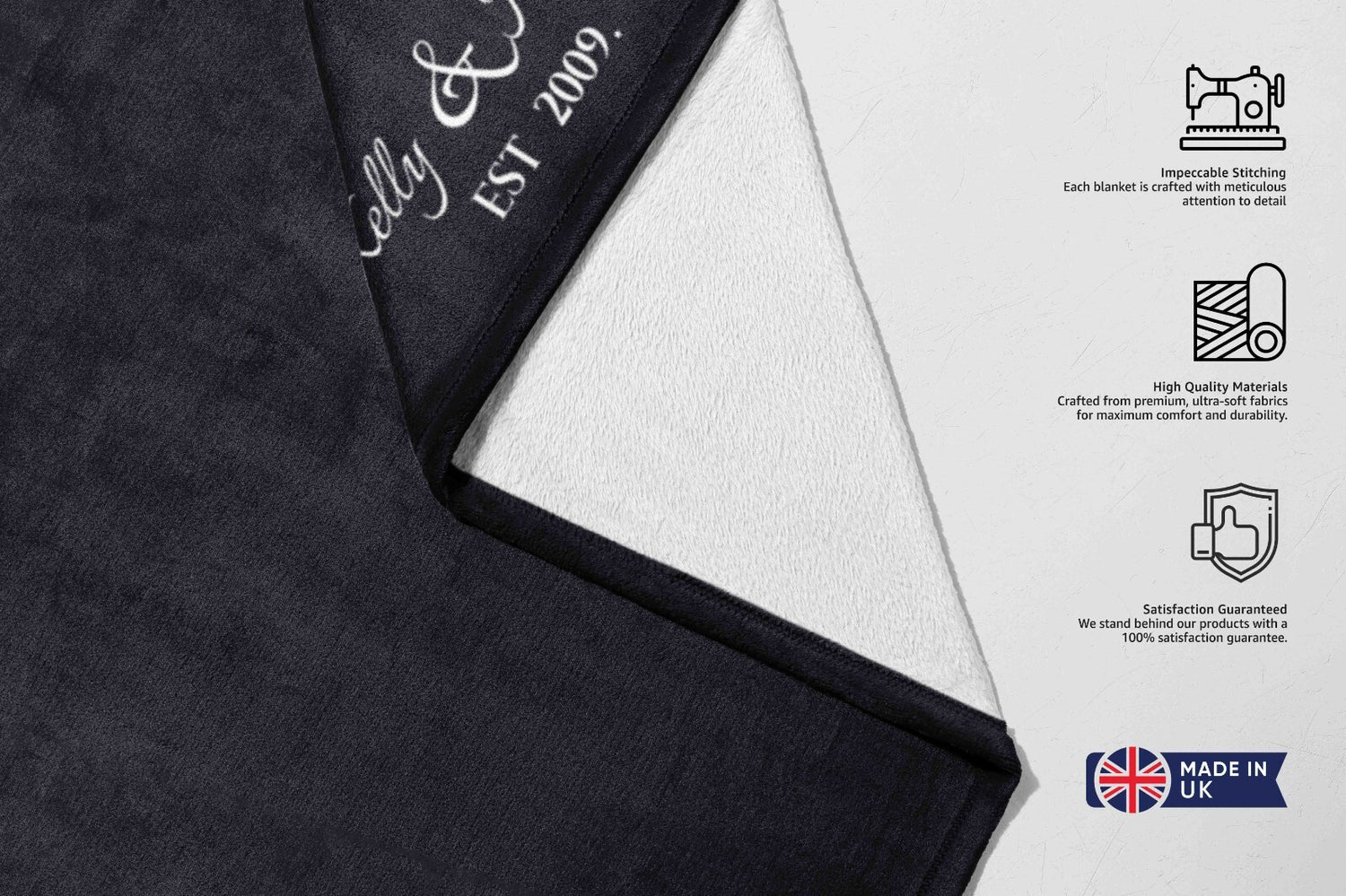 Personalised Any Name Customisable Text Soft Warm Fleece Mink Blanket Decoration