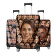 Face All Over Funny Custom Luggage Cover Personalised Suitcase Wrap Unique Gift
