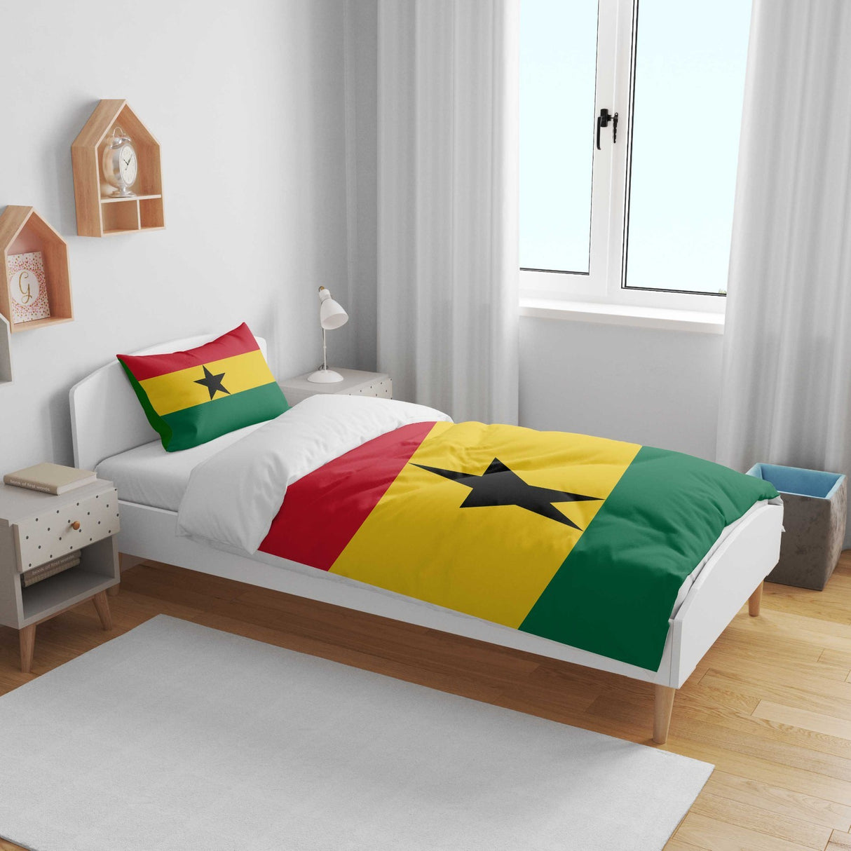 Ghana Flag Ghanaian Design Cot Bed - Duvet Cover Toddler Pillowcase Gift Custom