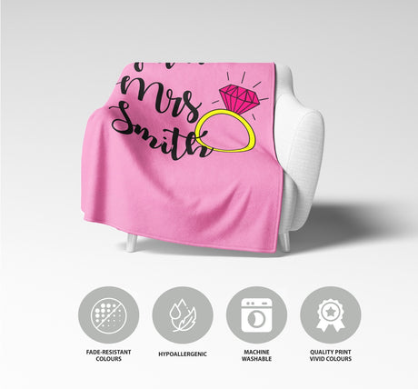 Future Mrs Fiancé Wife To Be Romantic Novelty Wedding Warm Fleece Blanket Decor