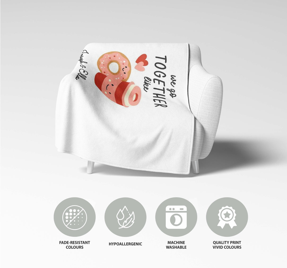 We Go Together Coffee + Donuts Valentines Anniversary Fleece Mink Blanket Gift