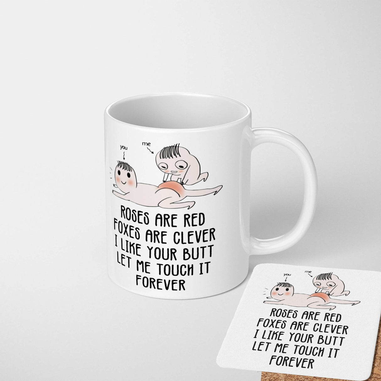 Personalised Name Valentines Love Gift Coffee Tea Mug + Coaster Option Him Her