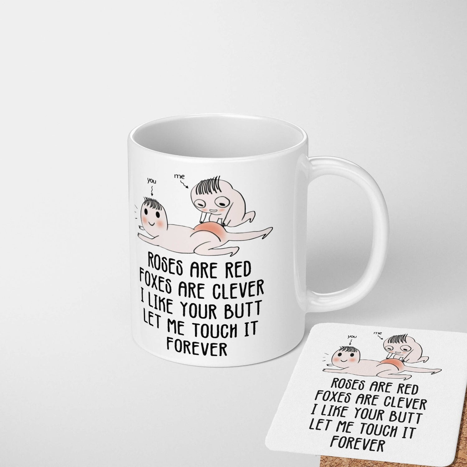 Personalised Name Valentines Love Gift Coffee Tea Mug + Coaster Option Him Her