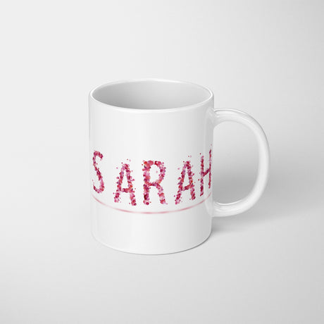 Personalised Name Pink Rose Petals Novelty Coffee Tea Mug Coaster Gift Him Her