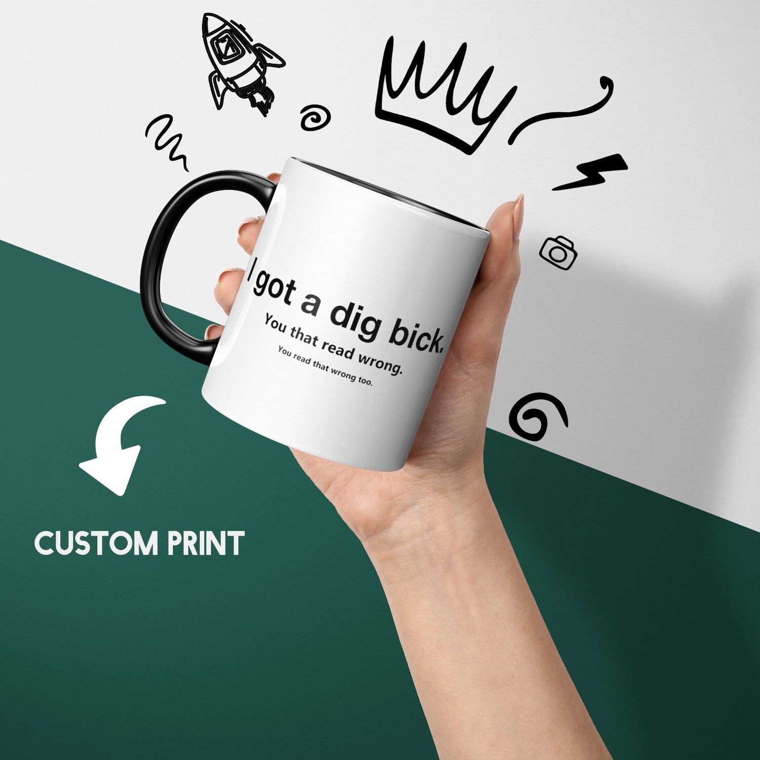 I Got Big Dick Design Heat Sensitive Magic Colour Changing Mug Novelty Drink Cup