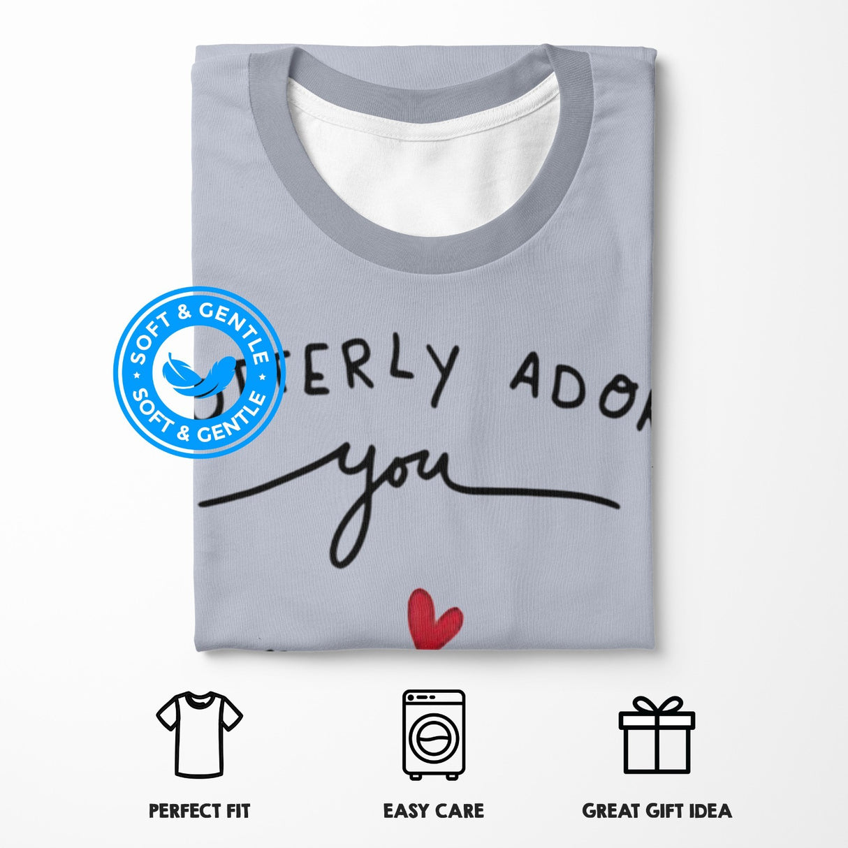 I Otterly Adore You Personalised Funny T-Shirt Custom Print Unisex Choose Colour