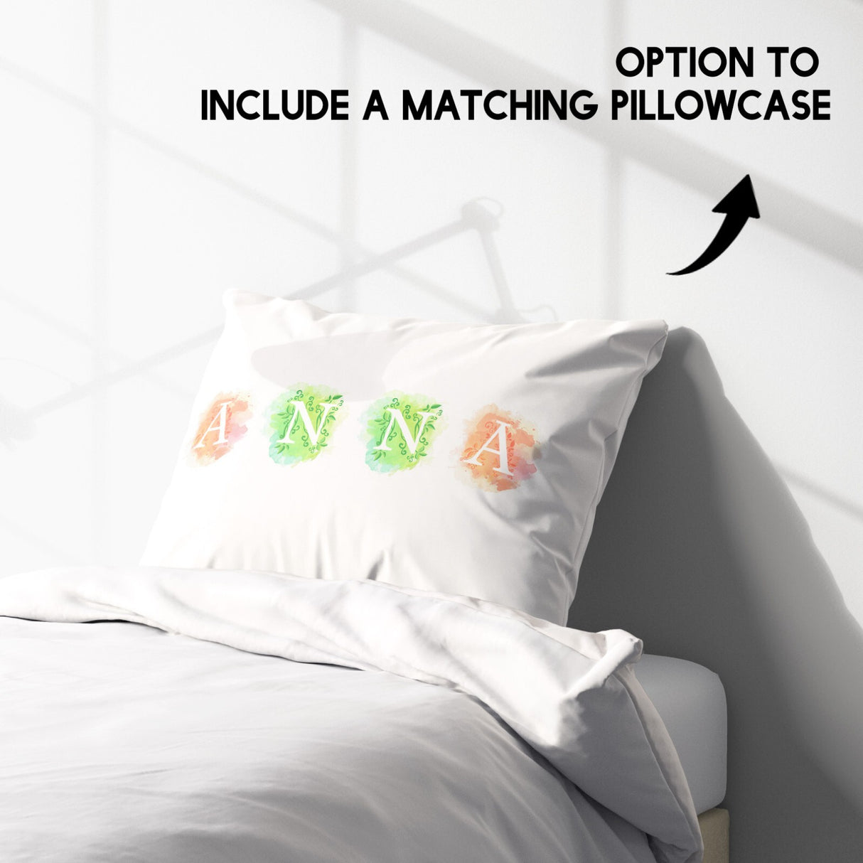 Personalised Watercolour Letters Font Soft Single Size Novelty Bed Duvet Cover