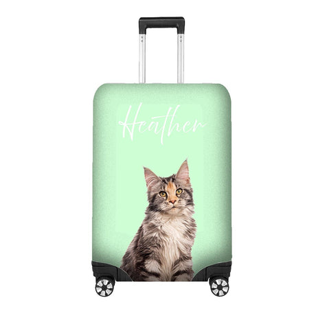 Pet Photo Name Custom Gift Travel Luggage Cover Personalise Suitcase Wrap Unique