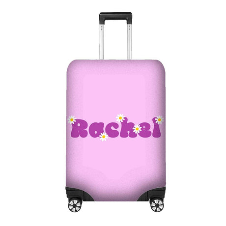 Plain Groovy Daisy Font Name Custom Luggage Cover Personalise Suitcase Protector