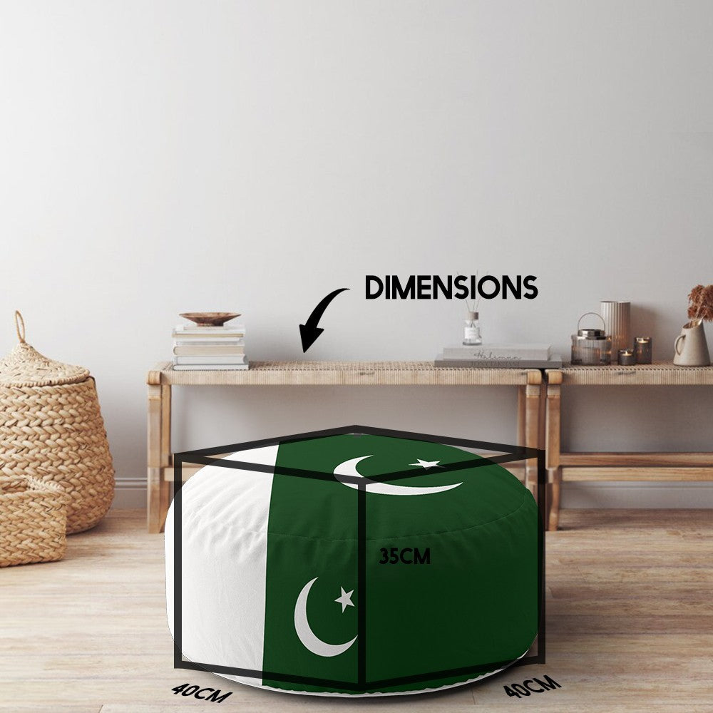 Pakistan Flag Design Custom - Ottoman Filled Pouffe Footrest Inc Washable Cover