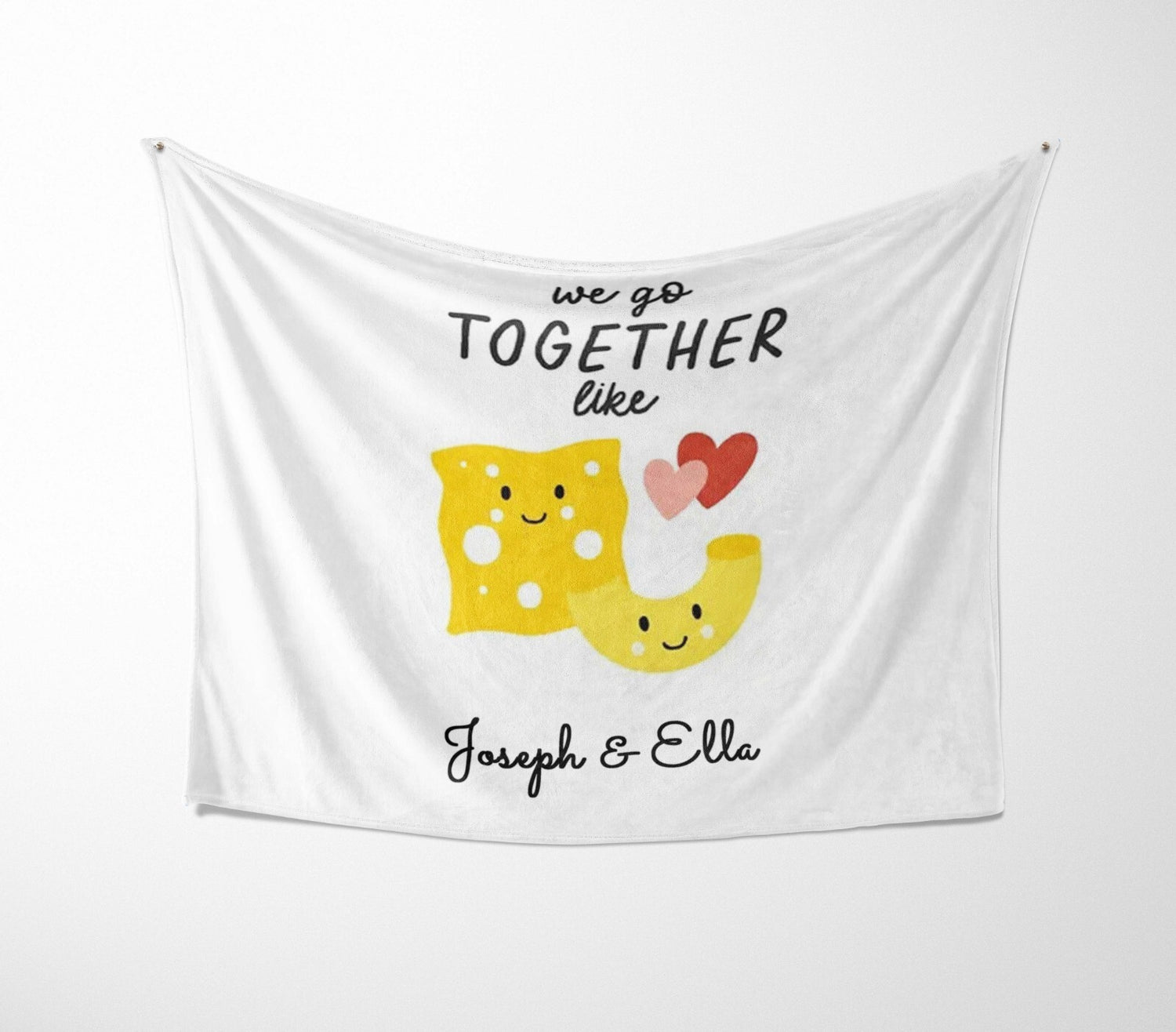We Go Together Like Mac + Cheese Valentines Anniversary Fleece Mink Blanket Gift