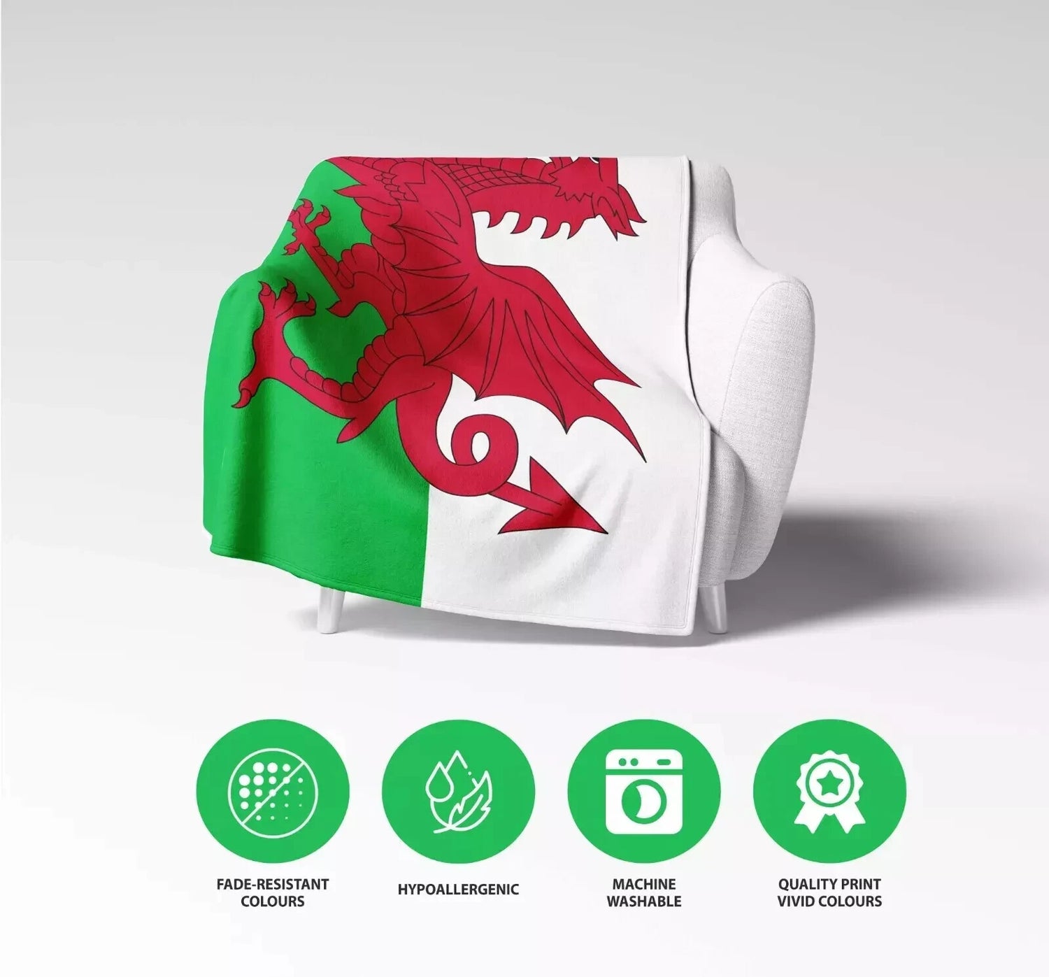 Wales Flag Welsh Dragon Custom Made Soft Warm Fleece Blanket Home Decor Throw