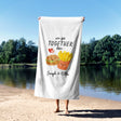 We Go Together Burger + Fries Personalised Name Custom Beach Bath Sheet Towel