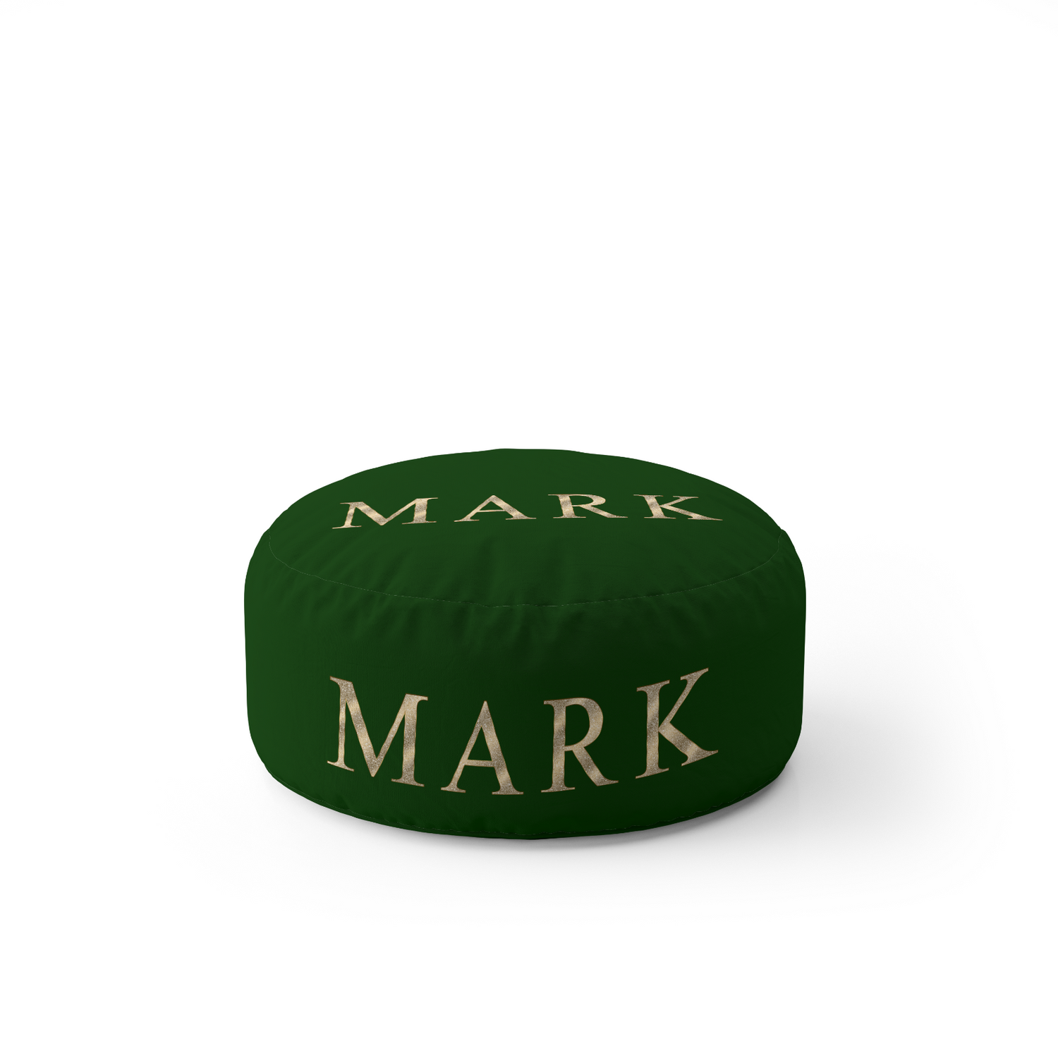 Personalised Any Name Vector Gold Coloured Ottoman Filled Pouffe Washable Cover