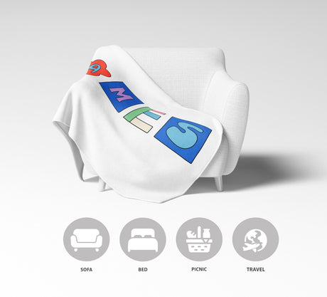 Personalised Ransom Note Cut Out Text Novelty Soft Fleece Mink Blanket Gift De