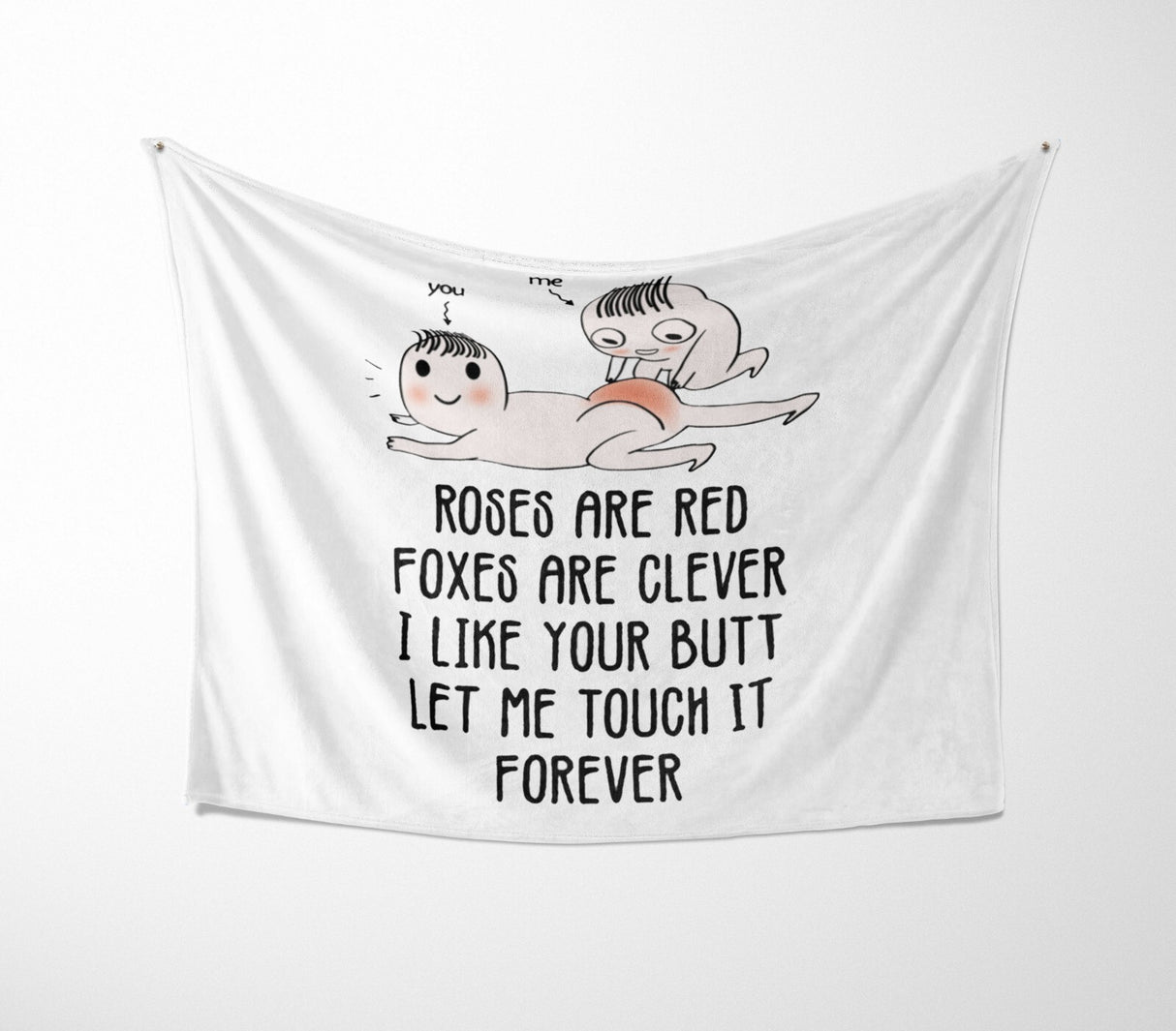 Roses Are Red Foxes Are Clever Valentines Anniversary Fleece Mink Blanket Gift