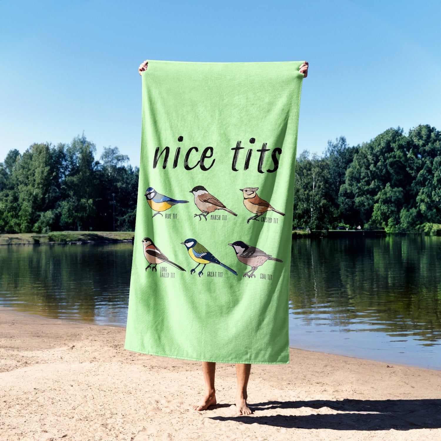 Nice Birds Bird Prank Funny Cheeky Naughty Soft Absorbent Beach Bath Sheet Towel