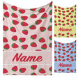 Personalised Custom Name Colour Strawberries Soft Warm Fleece Blanket Decoration