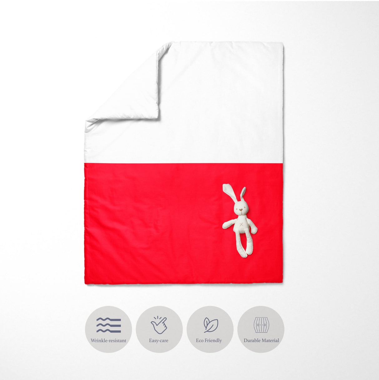 Poland Flag Polish Cot Bed Duvet Cover Toddler Pillowcase Design Gift Custom