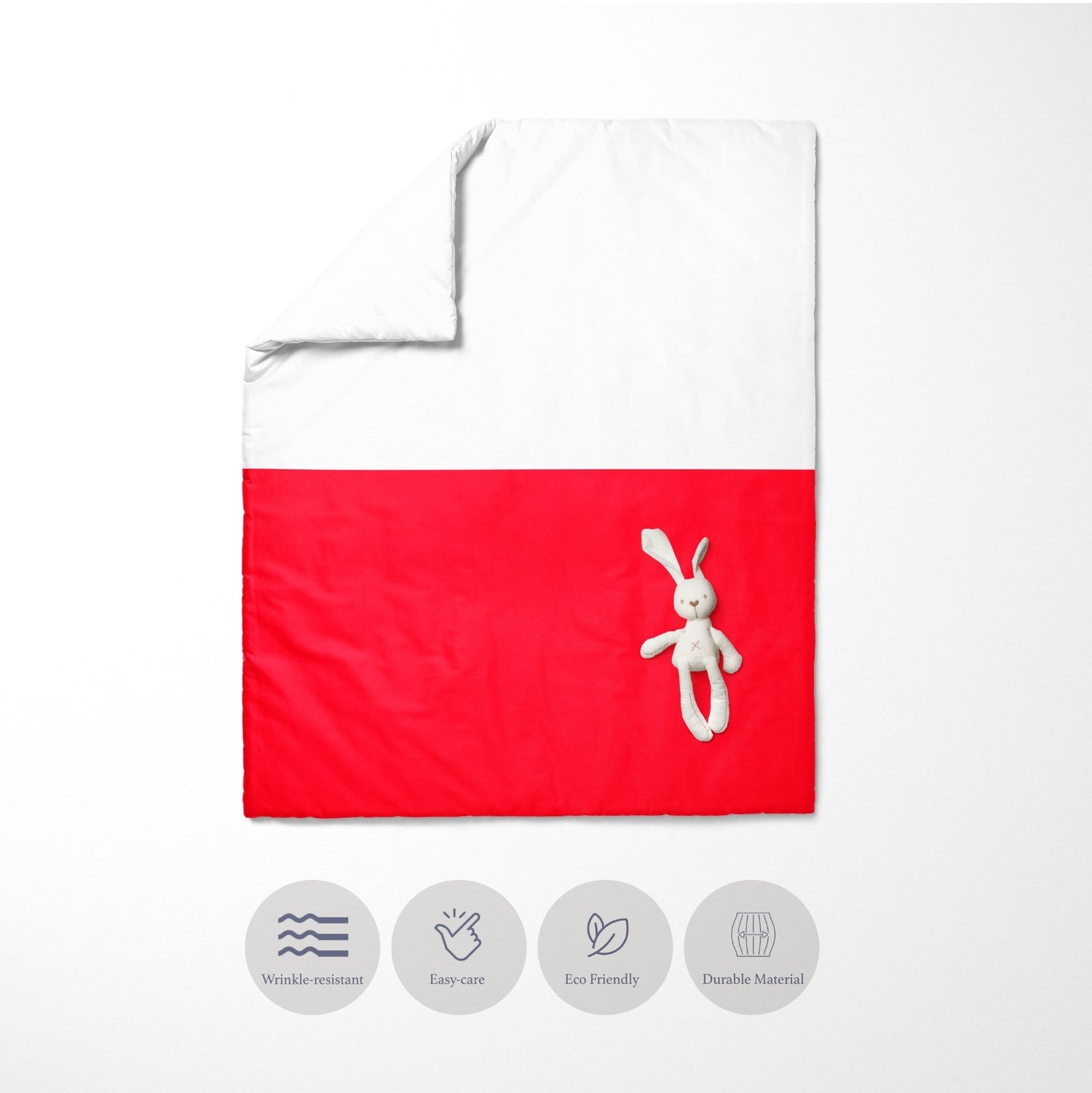 Poland Flag Polish Cot Bed Duvet Cover Toddler Pillowcase Design Gift Custom