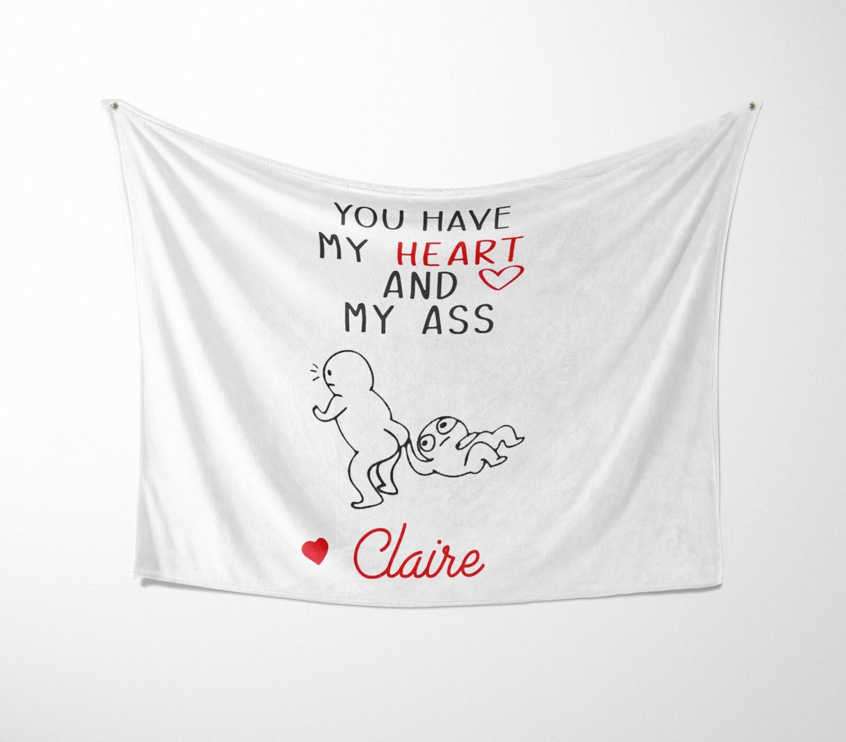 You Have My Heart Personalised Name Valentines Love Fleece Mink Blanket Decor