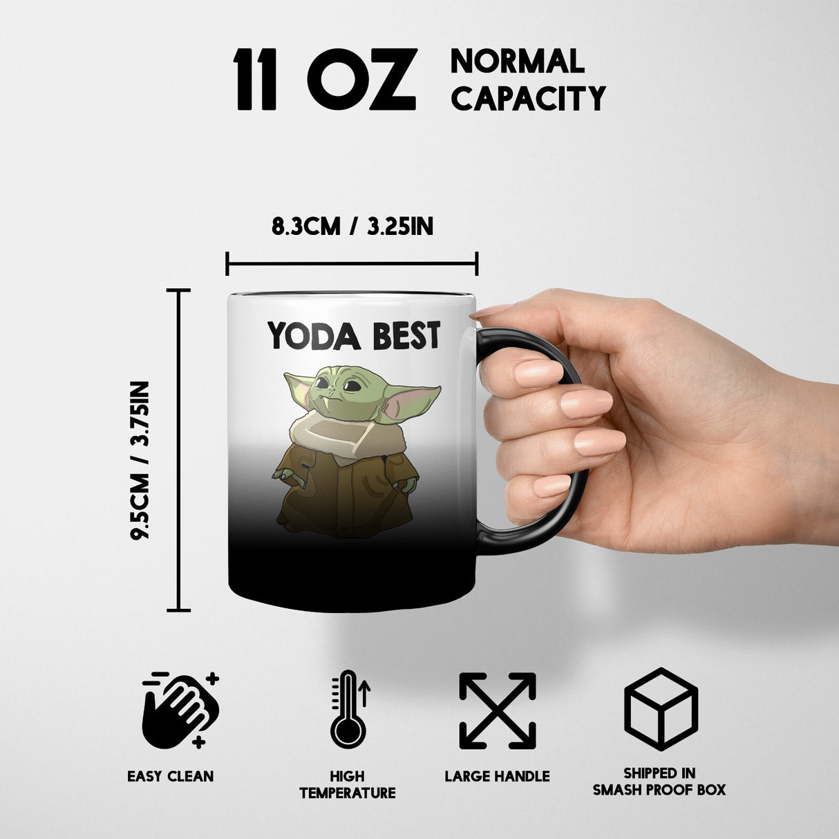 Yoda Best Star Wars Custom Name Heat Sensitive Magic Changing Mug Novelty Cup