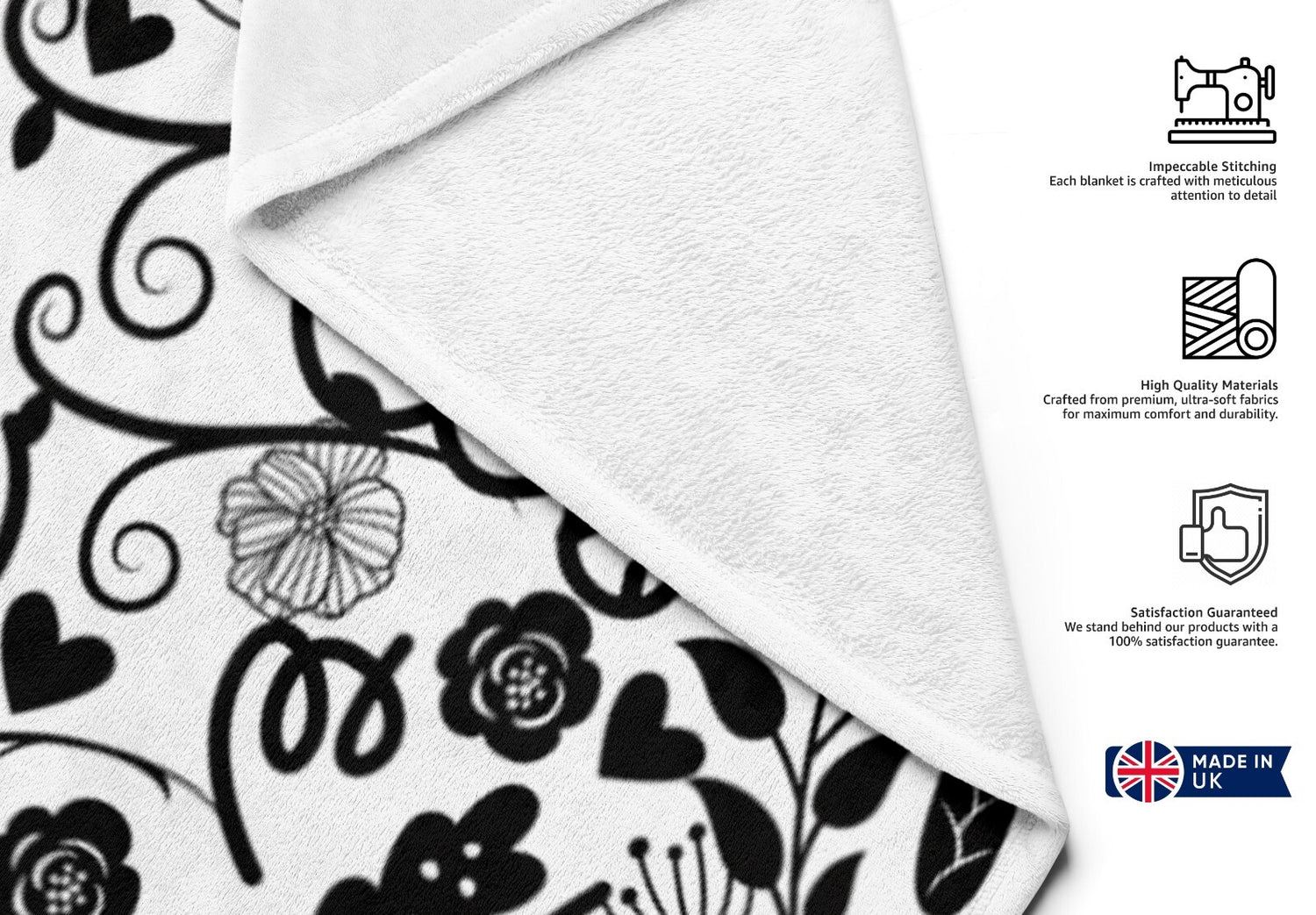 Floral Willy Pattern Rude Custom Colour Novelty Fleece Mink Blanket Throw Gift