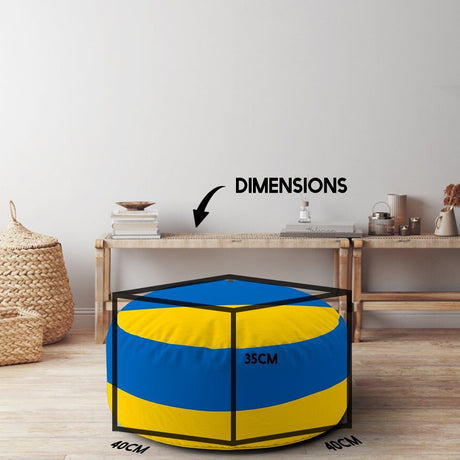 Ukraine Flag Patriotic Ottoman Filled Pouffe Footrest Washable Cover Custom Gift