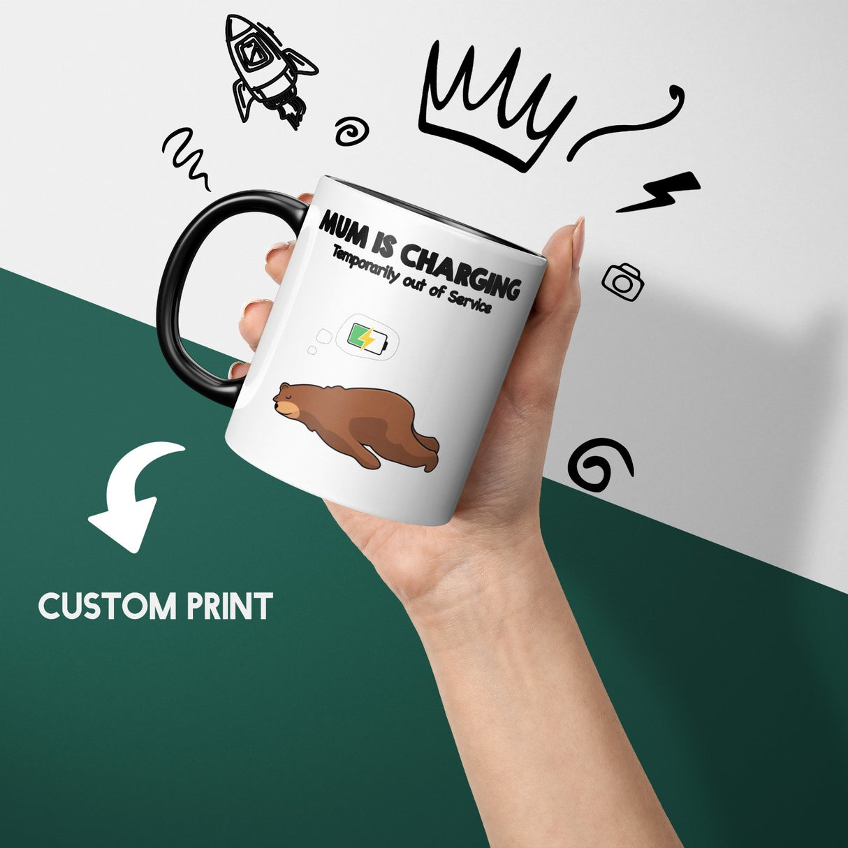 Mum Is Charging Style Heat Sensitive Magic Colour Changing Mug Novelty Drink Cup