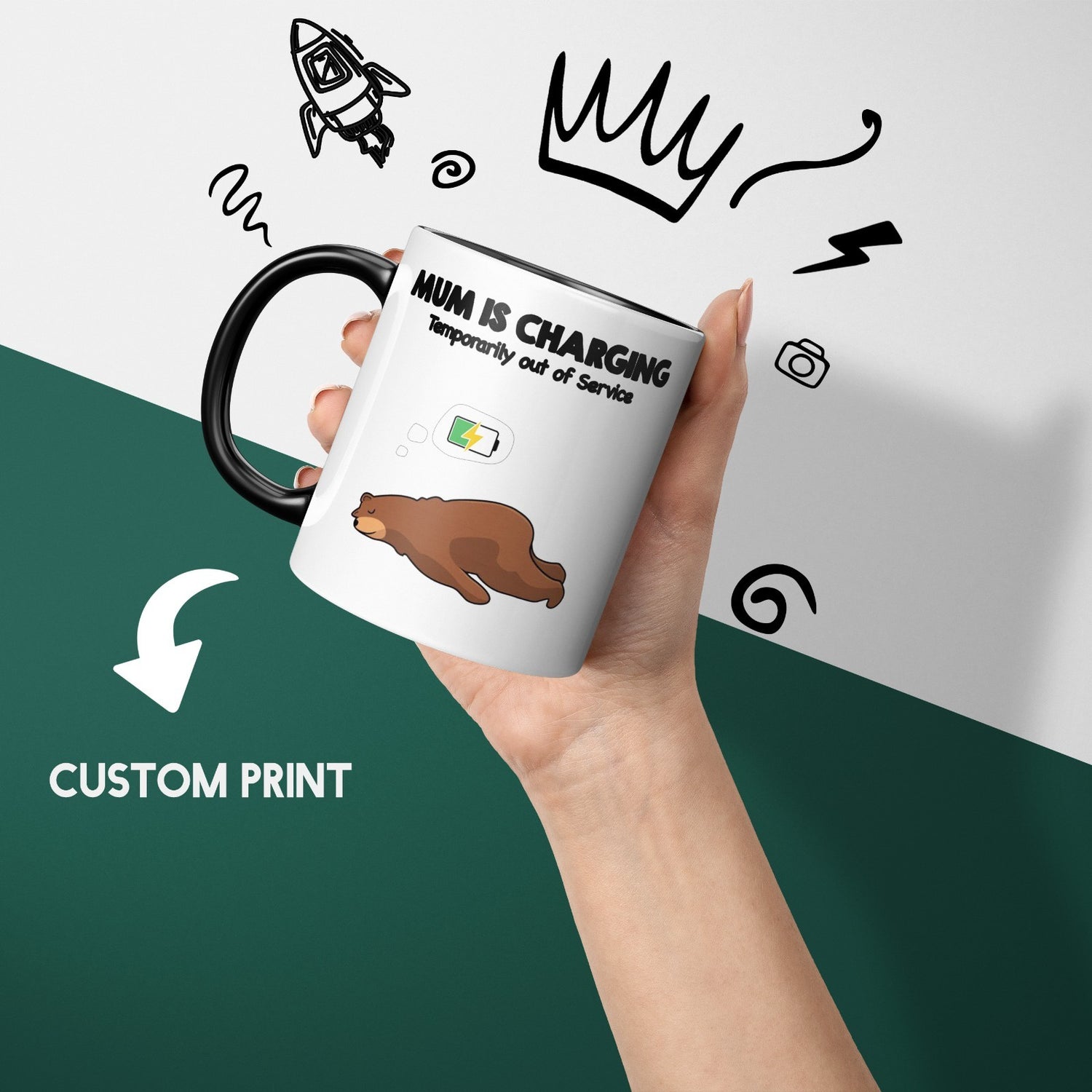 Mum Is Charging Style Heat Sensitive Magic Colour Changing Mug Novelty Drink Cup