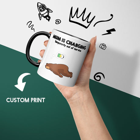 Mum Is Charging Style Heat Sensitive Magic Colour Changing Mug Novelty Drink Cup