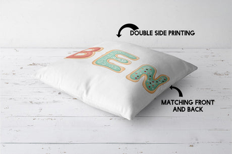 Personalised Name Cookie Alphabet Print Soft Square Filled Cushion Throw Decor
