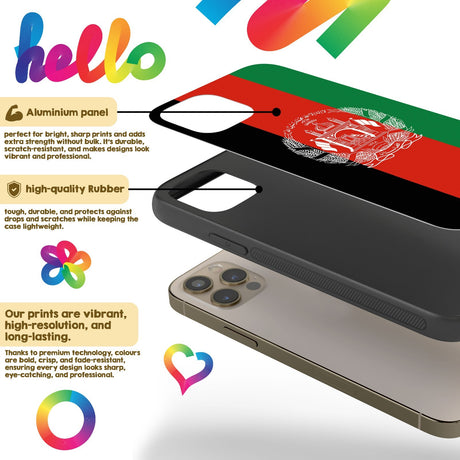 Afghanistan Flag Patriotic iPhone Case - Black TPU Cover Protector Custom Gift
