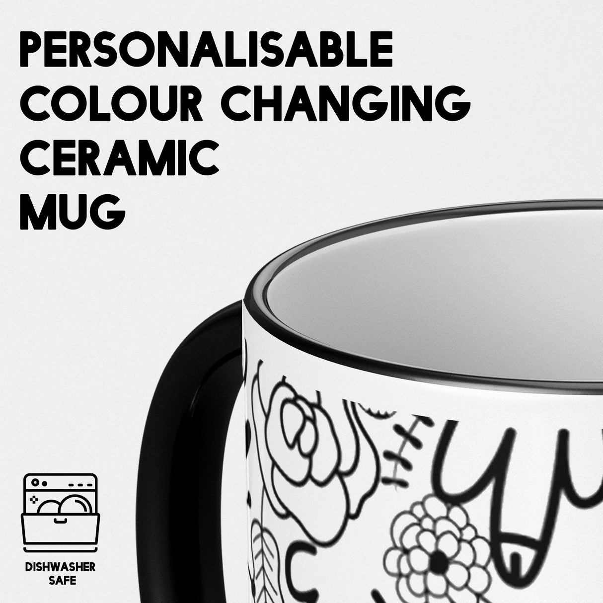 Floral Willy Pattern  DesignHeat Sensitive Magic Colour Changing Mug Novelty Cup