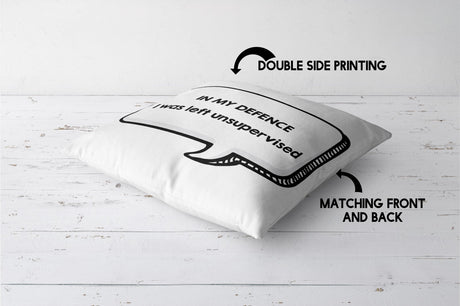 In My Defence Rude Funny Novelty Custom Colour Square Filled Cushion Decor Gift