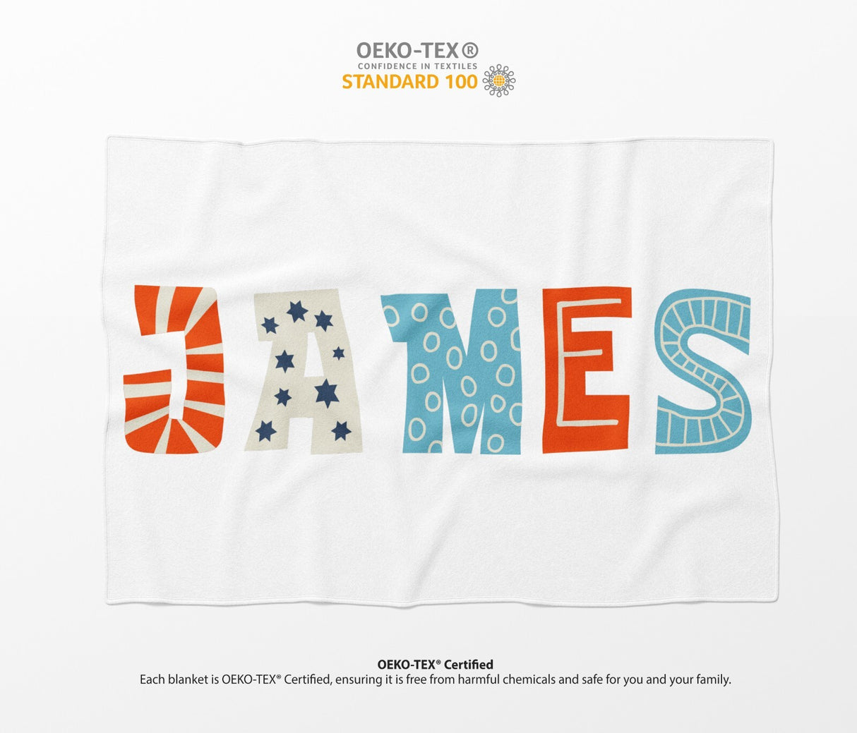 Personalised Name Kids Alphabet Onyx Novelty Soft Fleece Mink Blanket Gift Decor