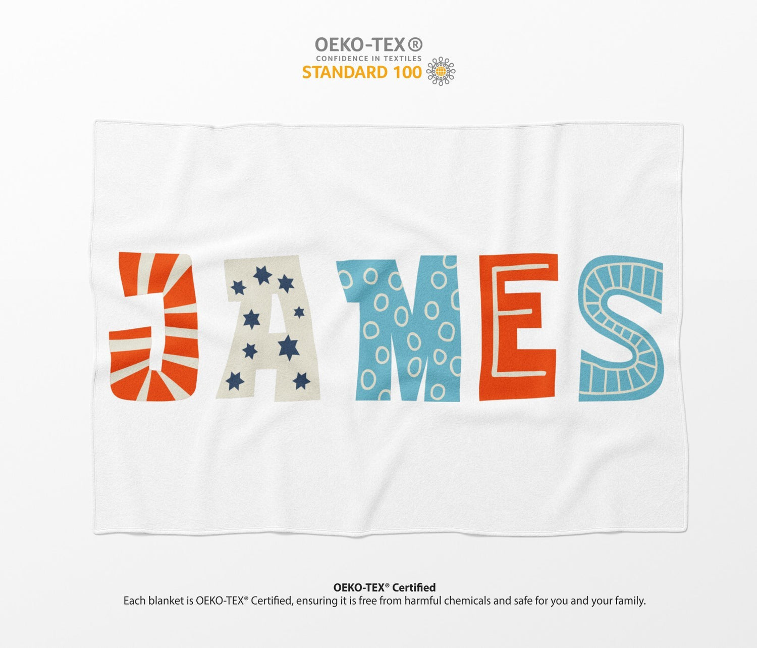 Personalised Name Kids Alphabet Onyx Novelty Soft Fleece Mink Blanket Gift Decor