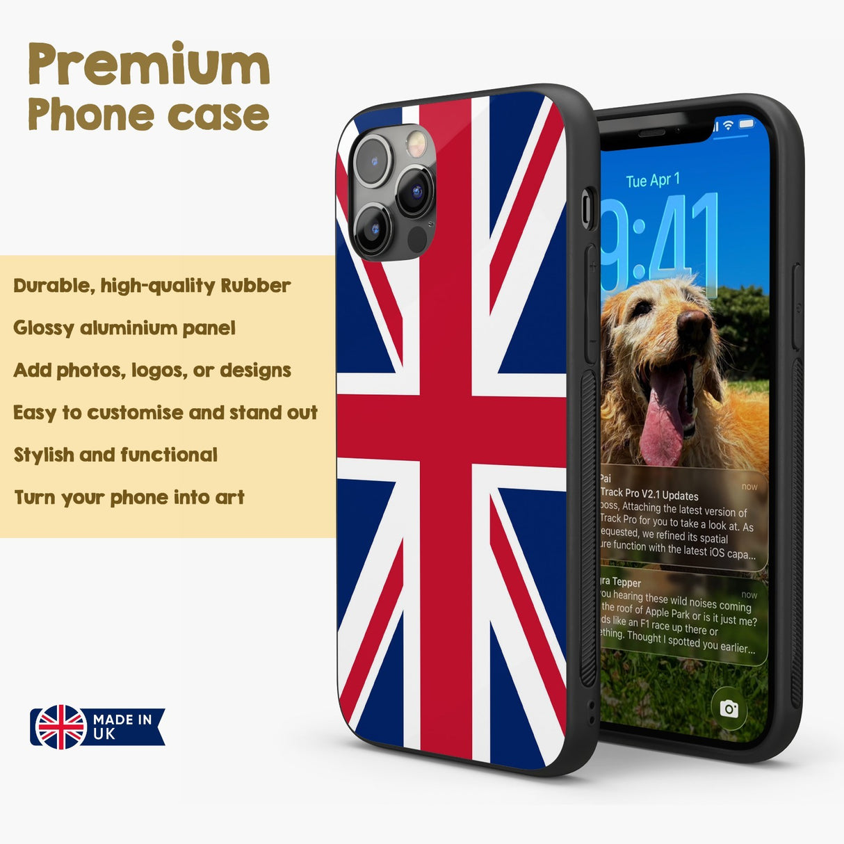 Great Britain Flag Custom Printed iPhone Case Black TPU Cover Gift Personalised