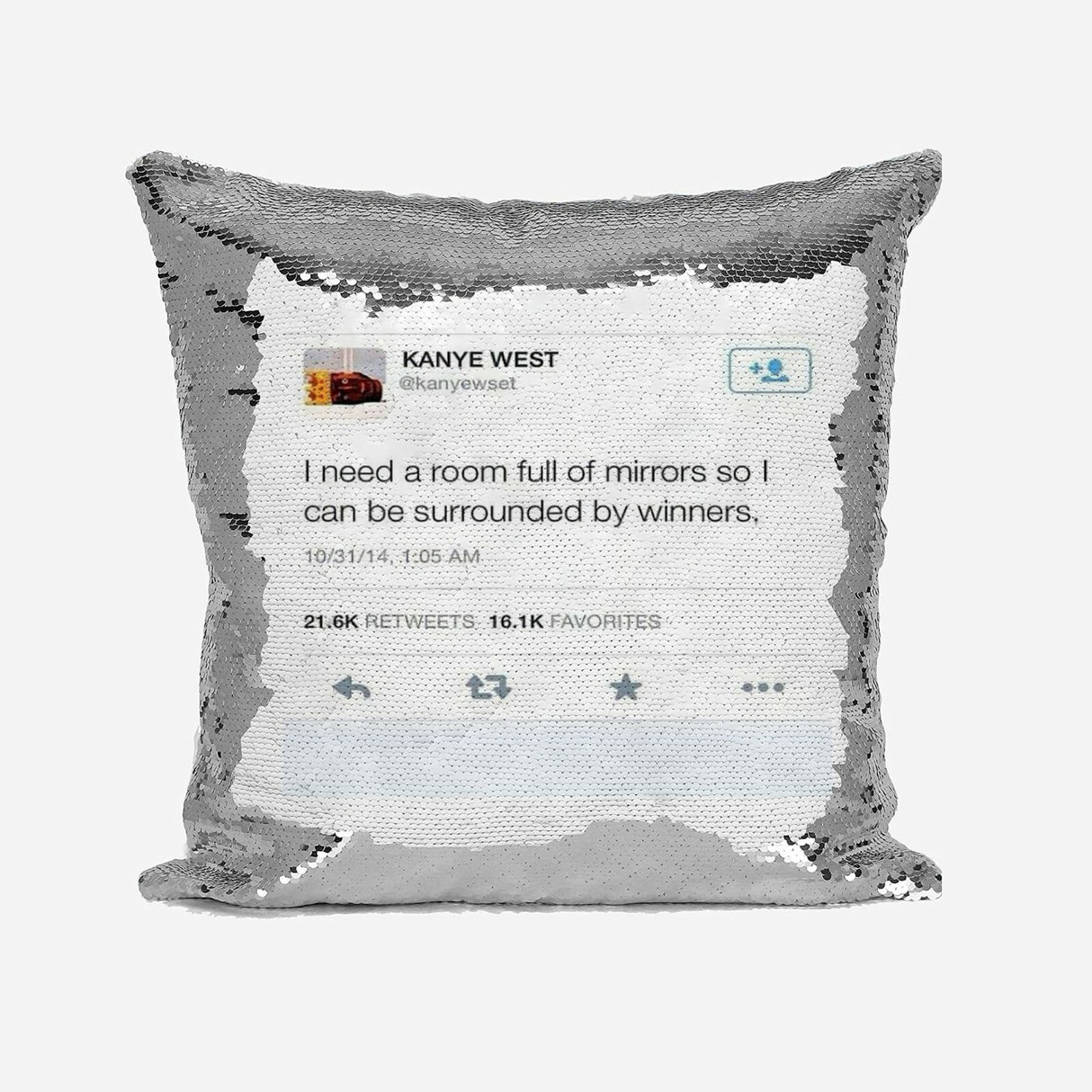 Celebrity Tweets Saying Novelty Sequin Magic Cushion Cover + Pillow Kids