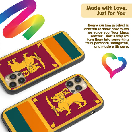 Sri Lanka Flag Printed iPhone Case Black TPU Size Cover Protector Patriotic Gift