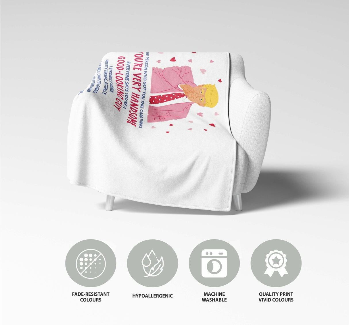 Trump You're Handsome Cute Love Valentines Anniversary Fleece Mink Blanket Gift