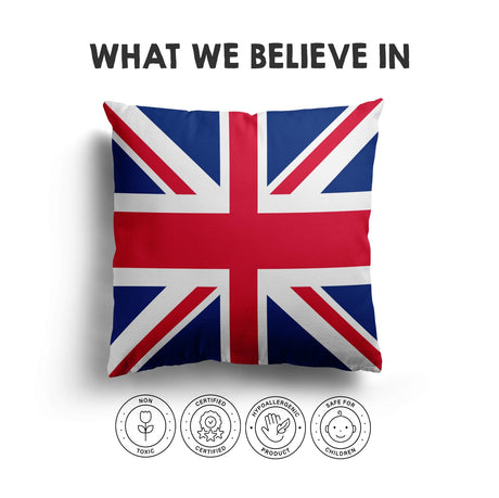 GB Flag Union Jack Flag Soft Square Filled Cushion Decorative Throw Various Size