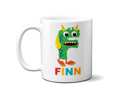Personalised Children Monster Name Initial Letter Coffee Mug Gift 11oz Ceramic